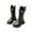 Black, variant on Girls Boots,Winter Autumn Girls Fashion Boots With Pearl Buckle and Golden Laces High Top Footwear Youth Teen,Toddler Boots,Black,6-7 Years