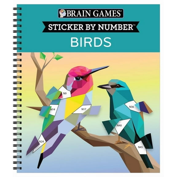 Brain Games - Sticker by Number Brain Games - Sticker by Number: Birds, (Spiral-Bound)