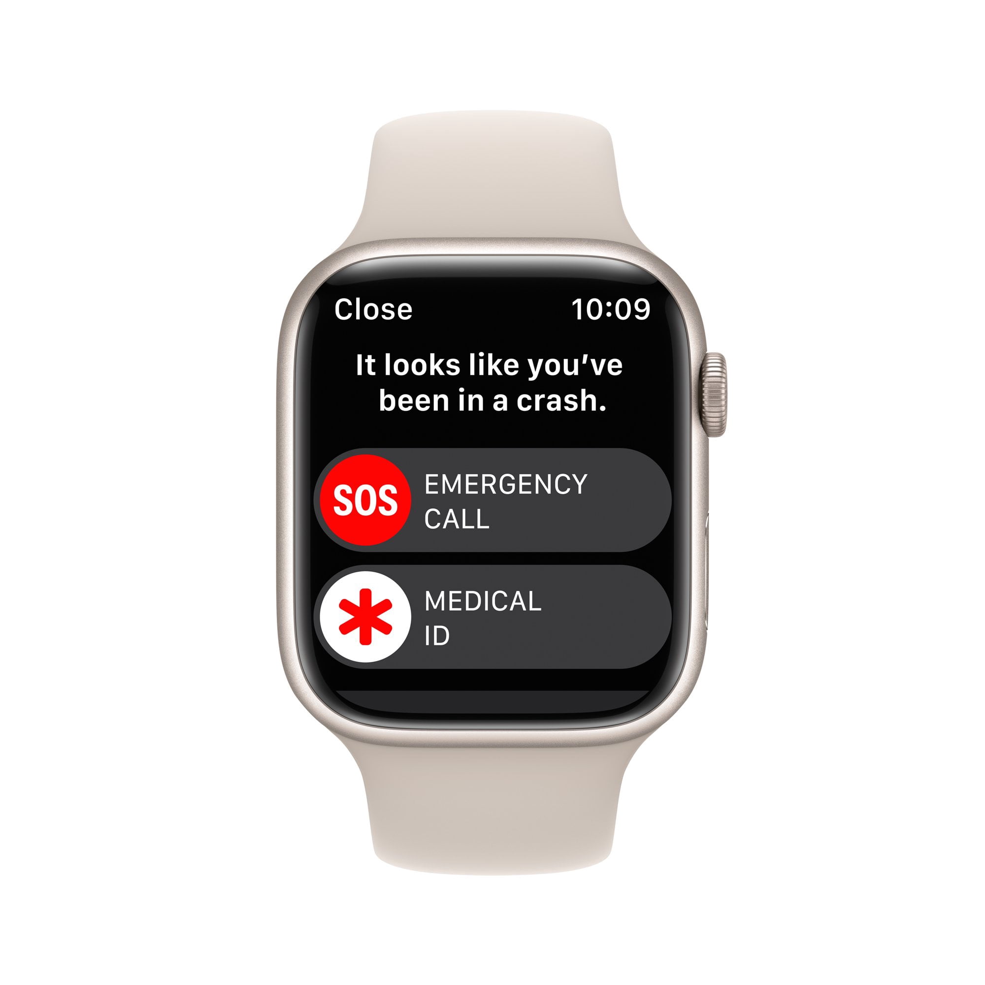 Apple Watch Series 8 (GPS) Starlight/45MM Aluminum Case with White Sport Band, 1, 1
