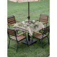 thumbnail image 5 of Square Outdoor Tablecloth with Umbrella Hole Farmhouse Leaves Outside Table Cloth Waterproof Patio Table Cover Florals Vintage Beige Black Plaid Zipper Tablecloths for Picnic Party Camping 60x60 Inch, 5 of 8