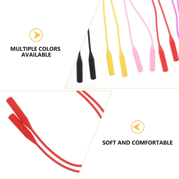 6-Pack Adjustable Silicone Eyeglass Straps, Eyewear Lanyard Holder for Glasses