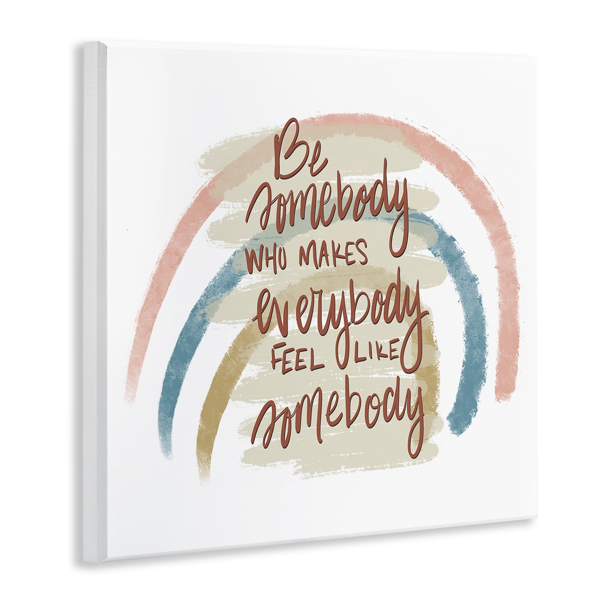 Stupell Industries Inspirational Be Somebody Text & Numbers Painting Unframed Art Print Wall Art, 12 x 12