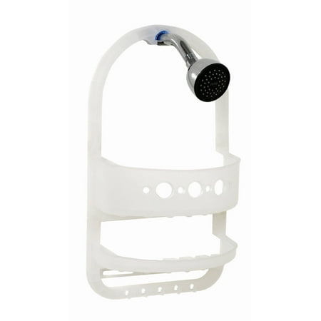 White Wood Caddy - Zenna Home 5990KK Frosted White Over the Showerhead Caddy