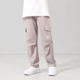 thumbnail image 7 of Eltusu Girls Cargo Pants, Elastic Waist Multi-Pockets Loose Fit Casual Wide Leg Pants Pink Size 10-12T, 7 of 7
