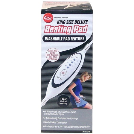 4 Pack - Cara Heating Pad Moist/Dry Smart Switch 1 Each