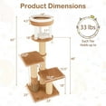 thumbnail image 3 of Costway 65" Tall Cat Tree for Indoor with Self-groomer Padded Perch Removable Cat Bed, 3 of 10