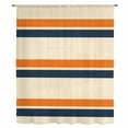 thumbnail image 2 of Orange Blue Stripe Sheer Curtains 108 Inches Extra Long, Minimalist Farmhouse Stripes Light Filering Curtains, Privacy Drapes Simi Floor to Veiling Curtain for Living Room Large Window Treatment, 2 of 9