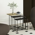 thumbnail image 4 of Industrial Chic Cast Aluminum 3Pc Accent Table Set - Antique Gold & Black, 4 of 7
