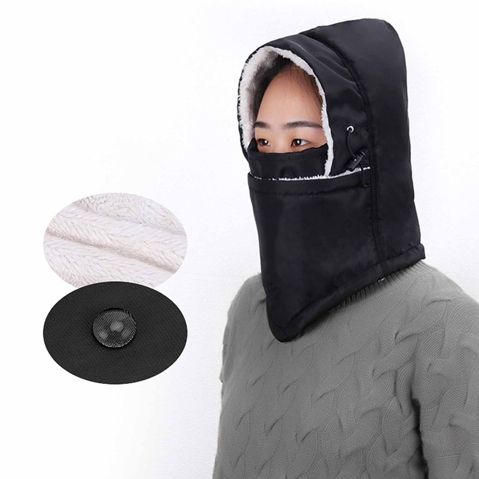Tanhomme Fleece Ski Covers Winter Face-Cover Windproof Hooded Scarf Cold Weather Hat Neck Warmer Winter Warm Windproof Head Cover Fleece Head Cover Outdoor Riding Equipment