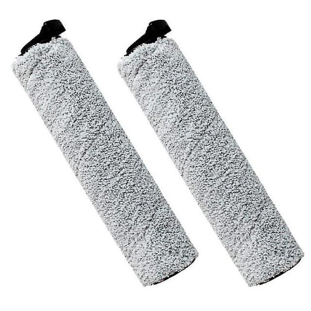 Amdohai Lot de 2 Rouleaux de Brosse de Rechange pour Tineco iFloor 3 et Floor One S3 wet dry vacuum. l'Image Montre Deux Rouleaux de Brosse en microfibre Gris avec une texture Douce et des Poils Plus Longs, Conçus pour un Nettoyage Efficace des Planchers Durs comme le Bois, le Marbre et les Carreaux de Céramique. Ces Rouleaux Sont Faciles à Remplacer Sans Outils et Aident à Enlever la Saleté, la Poussière et les Poils d'Animaux Tout en Protégeant les Planchers et les Meubles.