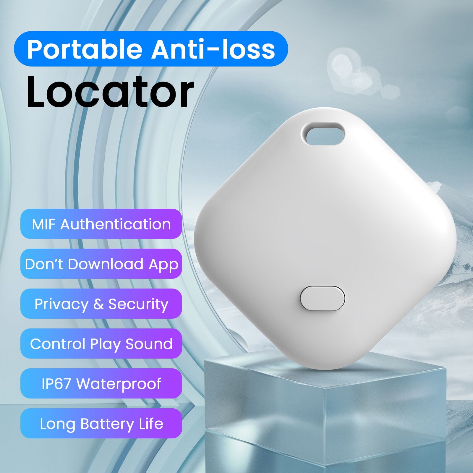 PcEoTllar Bluetooth Tracker, Keys Finder and Item Locator for IOS Find My - 2 Pack - White