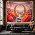 thumbnail image 6 of Fantastical Dreamlike Around With Ornate Circular Stone Archway, Mystical Fantasy for Space Lovers, Galaxy Room Decor, Mother's Day Gift, Tapestry Wall Hanging for Bedroom and Dorm, 6 of 7