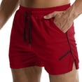 thumbnail image 2 of OIOLOYJM Swim Trunks Men 5 Inch Mesh Quick Dry Drawstring Waist Gym Running Board Shorts Lightweight Breathable Athletic Bathing Suit Red L, 2 of 6