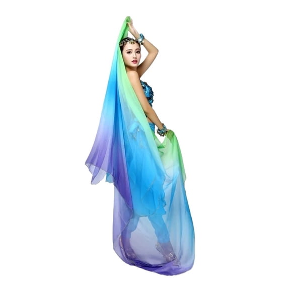 6 Colors Belly Dance Veil 220cm*120cm Silk-like Dancing Scarf Shawl For Ladies