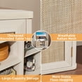 thumbnail image 5 of LEYAOYAO Rattan TV Stand for Tvs up to 65 inch, Wood Media Console for Living Room, Grey Oak, 5 of 7