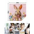 thumbnail image 4 of Pink Bunny Easter Cloth Napkins Set of 6 Reusable Dinner Napkins, Tulip Spring Floral Eggs Checkered Pastoral Cocktail Napkin Washable Table Napkins for Wedding/Holiday Party/Baby Shower 20"x20", 4 of 7