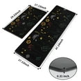 thumbnail image 3 of Flower Kitchen Rugs Set of 2, Non Skid Kitchen Mats, Black Waterproof Cushioned Anti Fatigue Kitchen Mat Washable, 17"x47"+17"x29", 3 of 6
