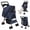 Blue, variant on Yedigre 4-Wheel Foldable Pet Stroller for Small Dogs & Cats – Breathable Mesh Windows, Cup Holder & Storage Basket, Holds 22lbs