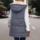 thumbnail image 4 of ICHUANYI liquidación mujer invierno Casual suelta moda Color bolsillo con cremallera felpa chaleco Tops Reversible largo algodón abrigo ICHUANYI WER2023082201061, 4 of 7