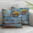 thumbnail image 3 of Orinice Construction Trucks Tractors Graphic Decorative Cushion Throw Pillow Cover for Home Couch, Square Style, Pack of 1 24x24in, 3 of 5