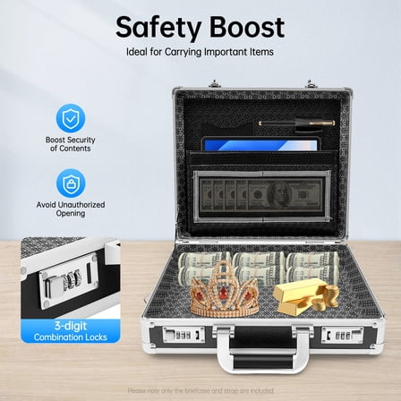 Aluminum Alloy Locking Briefcase 15.6 Inch Laptop Business Document Case with Combination Lock