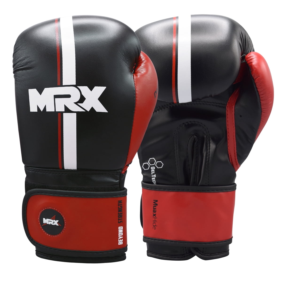 MRX Boxing Gloves for Men Women Boxing Training Gloves Kickboxing Muay Thai Sparring Punching Gloves Kickboxing Gloves Heavy Bag Workout Gloves for Boxing Durable Leather MMA Martial Arts|Black Red