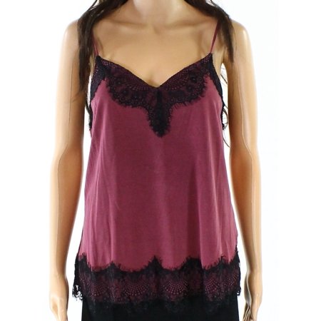 Lace Trim Shapewear Tank Top Dark Purple