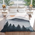thumbnail image 5 of Retro Abstract Throw Blankets, Watercolor Mountain Sun Forest Soft Fleece Blanket Decorative for Home Sofa Couch Chair Living Bedroom, 40x50 inches, Gray Orange, 5 of 9
