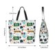 thumbnail image 5 of Balery Back To School A Bolsa Tote Estilo Estético con Cremalleras, Bolsa de Hombro, Bolsa de Compras Grande y Plegable, 5 of 8