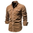 thumbnail image 5 of Kureaily Men's Corduroy Shirts Casual Western Long Sleeve Button Down Shacket Jackets with 2 Flap Pocket, 5 of 5