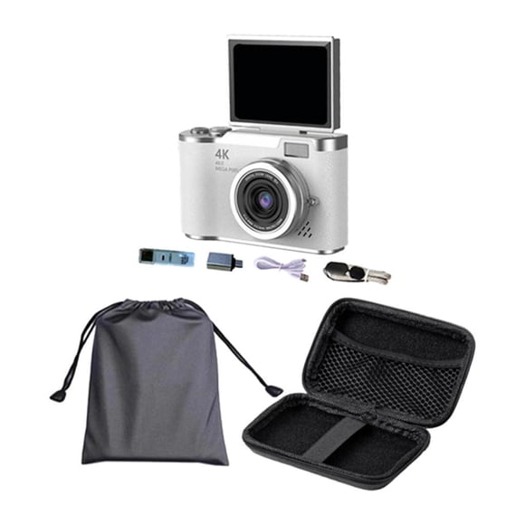 Cámara digital,Cámara digital 4K para fotografía,48 MP,720p,1080p,Cámara para vlogging con pantalla abatible de 180 degree y zoom digital de 8x,Pantalla de 2,4 pulgadas,filtros integrados,modo