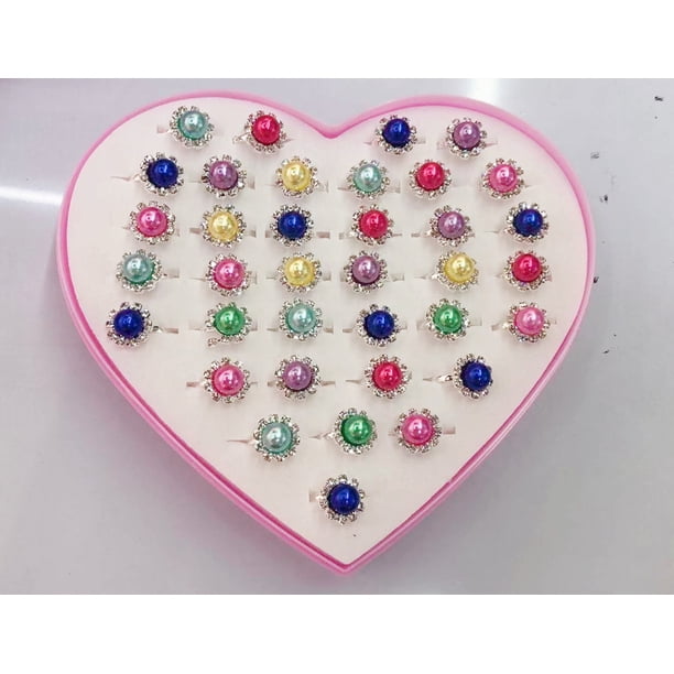 Anillo para niños, linda princesa, joyería para bebés, juguetes de gemas de imitación, anillo de gemas de dibujos animados para niña pequeña