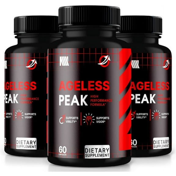 (3 Pack) Ageless Peak Pills for Men, Male Dietary Supplement, Complete Daily Formula for Men's Wellness and Peak Performance, Advanced Formula Capsules, Age less Peak Reviews (180 Capsules)
