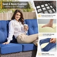 thumbnail image 6 of PARKWELL Wicker Patio Furniture Set with Fire Pit Table, Outdoor Luxury High-Back Sectional Swivel Rocker Chairs Sets, Oversized 7-Seat Conversation Set for Porch, Balcony, Deck, Brown/Navy, 6 of 12