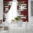 thumbnail image 5 of Valentine's Day Blackout Curtains for Bedroom, Black Red Strip Love Hearts Plaid Thermal Insulated Kitchen Drapes with Grommets, Light Blocking Window Treatment, 2 Panels 42" x 84", 5 of 7