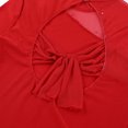 thumbnail image 6 of Eandarui Womens Long Sleeve Skirted Leotard Dresses Figure Skating Gymastics Ballet Dancer Costume Red S, 6 of 7