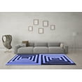 thumbnail image 3 of Ahgly Company Indoor Round Abstract Blue Contemporary Area Rugs, 3' Round, 3 of 4