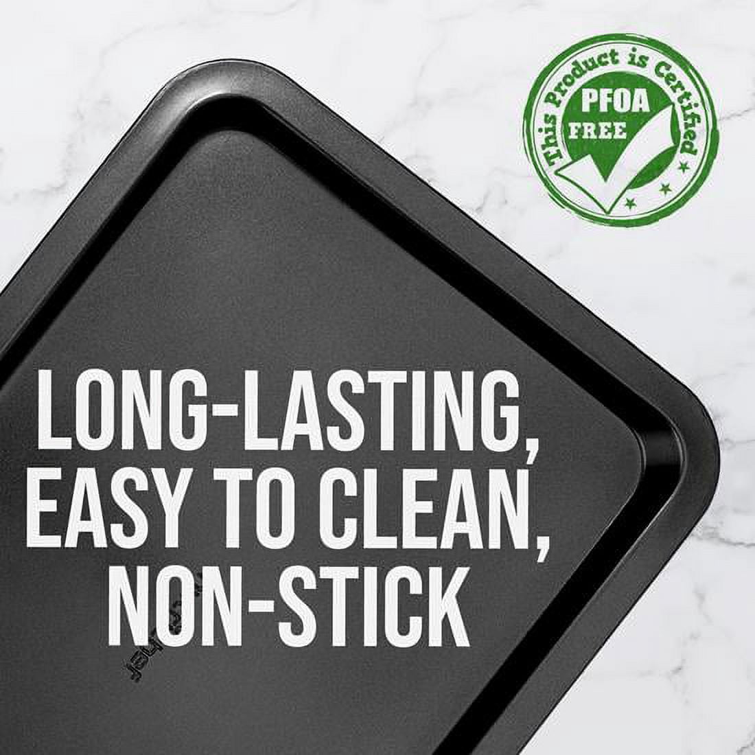NutriChef 17” Non-Stick Cookie Sheet, Large Gray Commercial Grade Restaurant Quality Carbon Metal