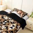 thumbnail image 3 of jejeloiu Abstract Geometric Twin Comforter Sets,Tribal Motif Bedding Set For Boys,Beige Brown,Black Reversible,2 Pieces,1 Comforter and 1 Pillowcase, 3 of 7