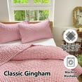 thumbnail image 2 of Red Gingham King Quilt Set, Soft Pre-Washed Microfiber Plaid King Bedspread, Lightweight Checked Summer Quilt, Grid Bedding Coverlets for All Seasons (Includes 1 Quilt, 2 Pillow Shams), 2 of 7