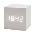 thumbnail image 4 of Stebcece Wood Cube Voice Control Led Alarm Clock Home Bedroom Dormitory, 4 of 21