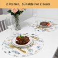 thumbnail image 5 of Blue Yellow Spring Floral Round 13 Inch Placemats Set of 2, Watercolor Botanical Flowers HeatResistant Non Slip Place Mats for Dining Table, Wipeable Braided Kitchen Table Mats for Housewarming, 5 of 9