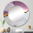 thumbnail image 2 of DESIGN ART Designart 'Abstract Geode Pink III' Printed Abstract Marble Wall Mirror 32in.x32in., 2 of 5