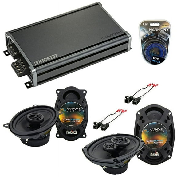 Fits Chevy Caprice 1994-1996 OEM Speaker Upgrade Harmony R46 R69 & CXA360.4 Amp