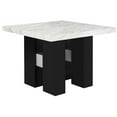 thumbnail image 4 of MIKHA White Bar Table Set with 4 Stools - 48" Square Faux Marble Top & Rubberwood, Black Base. Modern Dining Set for Kitchen or Home Bar. Seats 4., 4 of 6