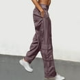 thumbnail image 4 of Purple Womens Straight Leg Plain Long Leg Pants Pants Sweatpants for Women Wild Cargo Sport Gym Yoga Stretchy Jogger Fall Summer Pants 2025 Soft Comfy Clothes L, 4 of 8