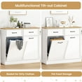 thumbnail image 4 of Tilt Out Trash Can Cabinet, Hidden Trash Bin Cabinet 10 Gallon Storage Holder, Freestanding Garbage Can Cabinet for Kitchen Dining Living Room, 4 of 9