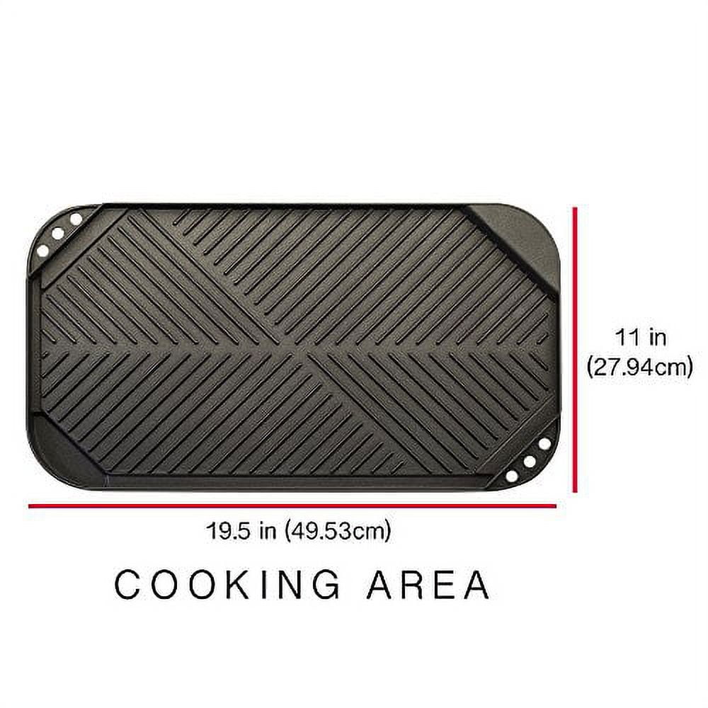 Ecolution Kitchen Extras Non-Stick Cast Aluminum Double Burner Reversible  Grill/Griddle - Black, 19.5 x 11 in - Smith's Food and Drug