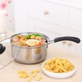 thumbnail image 4 of Trayknick Stainless Steel Saucepan Milk Noodle Pan Pot with Glass Lid Kitchen Cooking Tool, 4 of 8