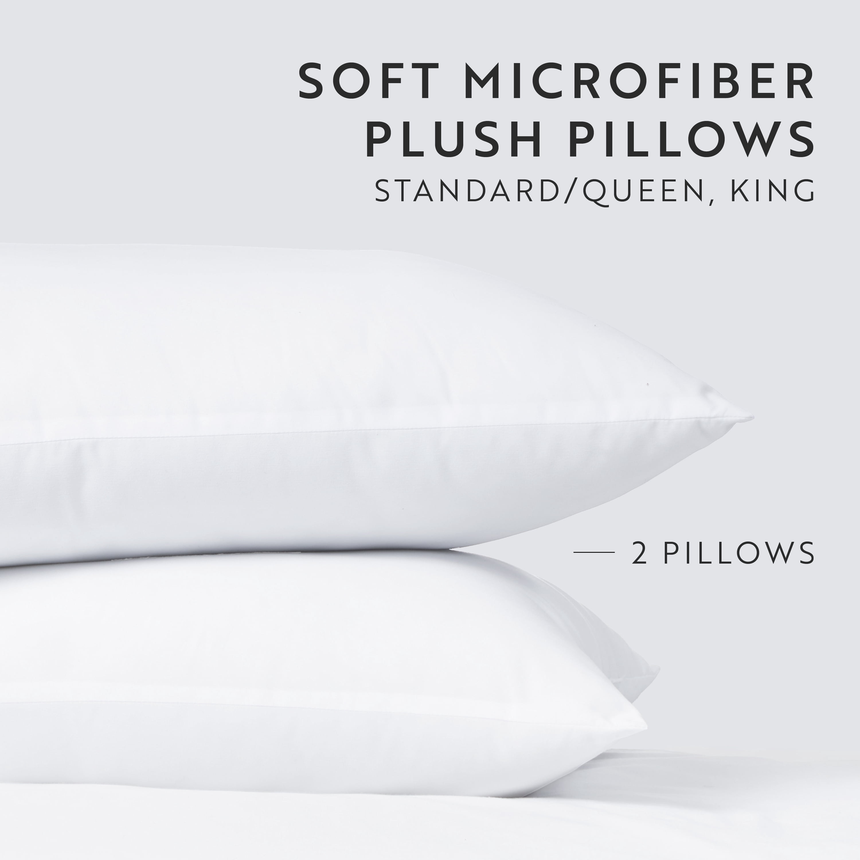 Noble Linens 2-Pack Plush Bed Pillows Set, King